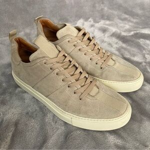 Daniel Patrick Low Top Suede Leather Neutral Tan Cream Sneakers Size 7.5